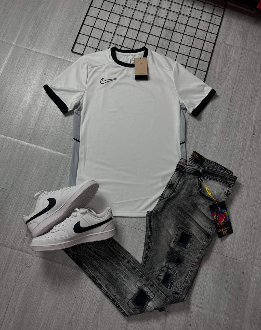 Nike Academy DRI-FIT + Calça jogador + Tênis Court Vision low