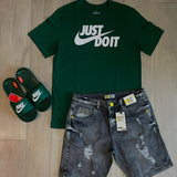 Kit Nike + Bermuda Jogador + Chinelo Nike