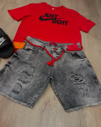 Kit Camisa Nike + Bermuda Jogador + Chinelo Nk